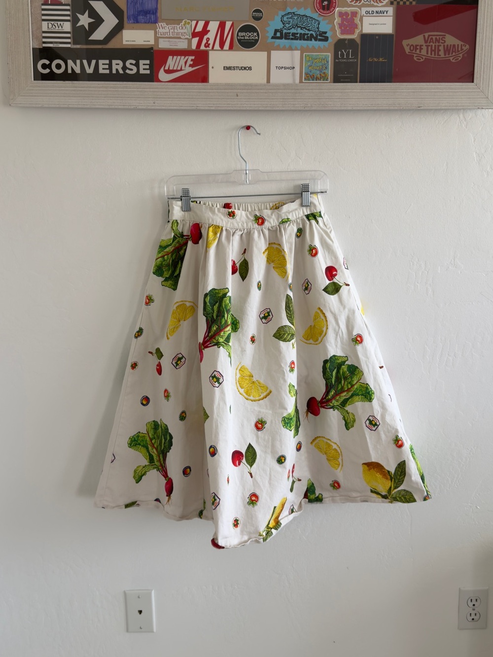 Anthropologie Vegetable Print Midi skirt